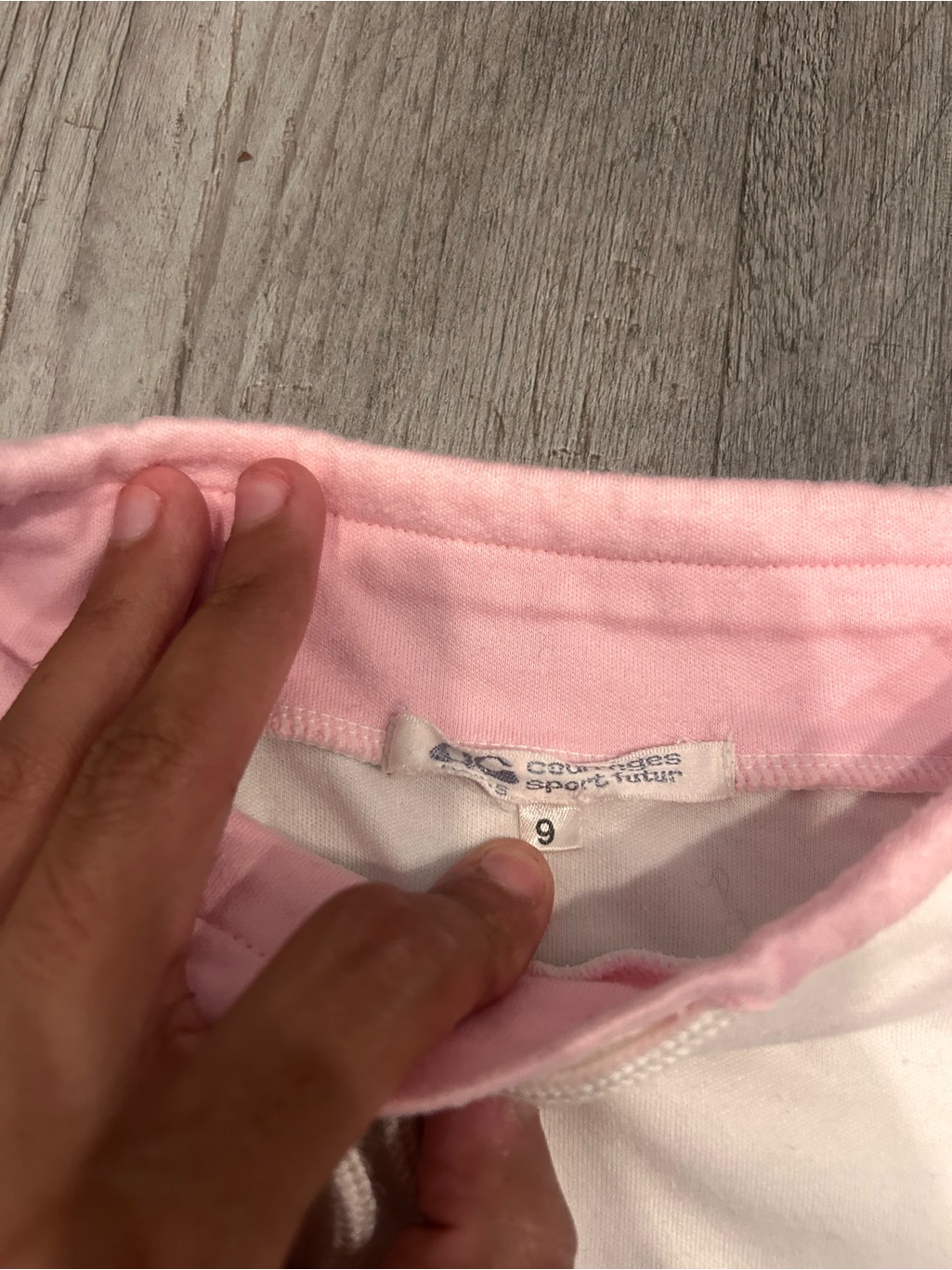 Courreges Sport Futur Paris Pink And White Top With Contrast Collar